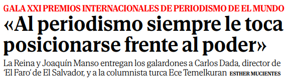 vcrespo03's tweet photo. Este tipo de declaraciones quedan muy bien en la portada de los diarios pero se reflejan poco en el trabajo diario de tantos periodistas. Cuántos actúan estos días como actores políticos de uno u otro lado. Es cortoplacista, etiqueta y limita. https://t.co/MEF65nJUoo