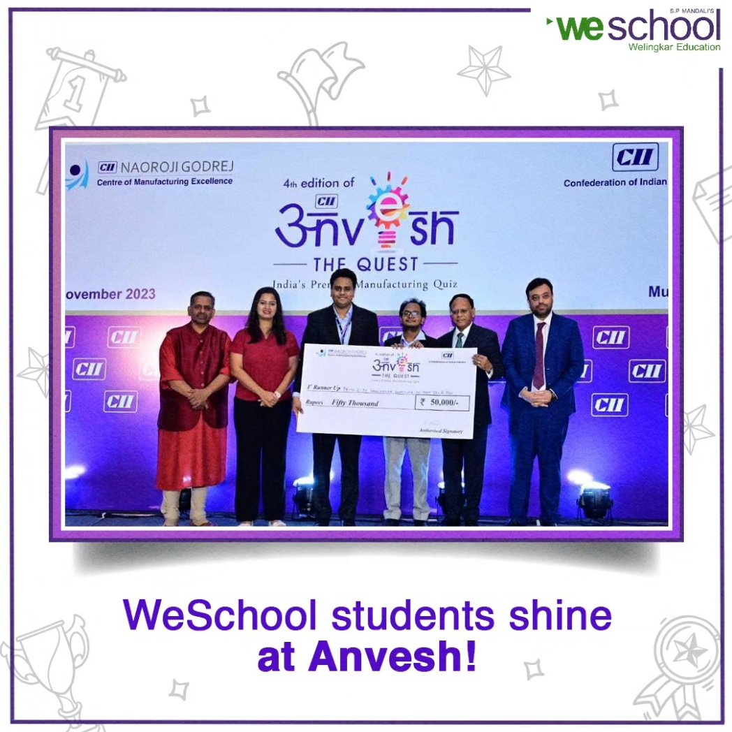 welingkarinst's tweet image. Congratulations to Madhur Rajan Tike and Suyash Patankar for their outstanding performances at the Anvesh Manufacturing Quest. Their remarkable achievement is a testament to the brilliance and dedication that define our institute.
.
.
.
#WeSchool #achievement #anvesh #welingkar