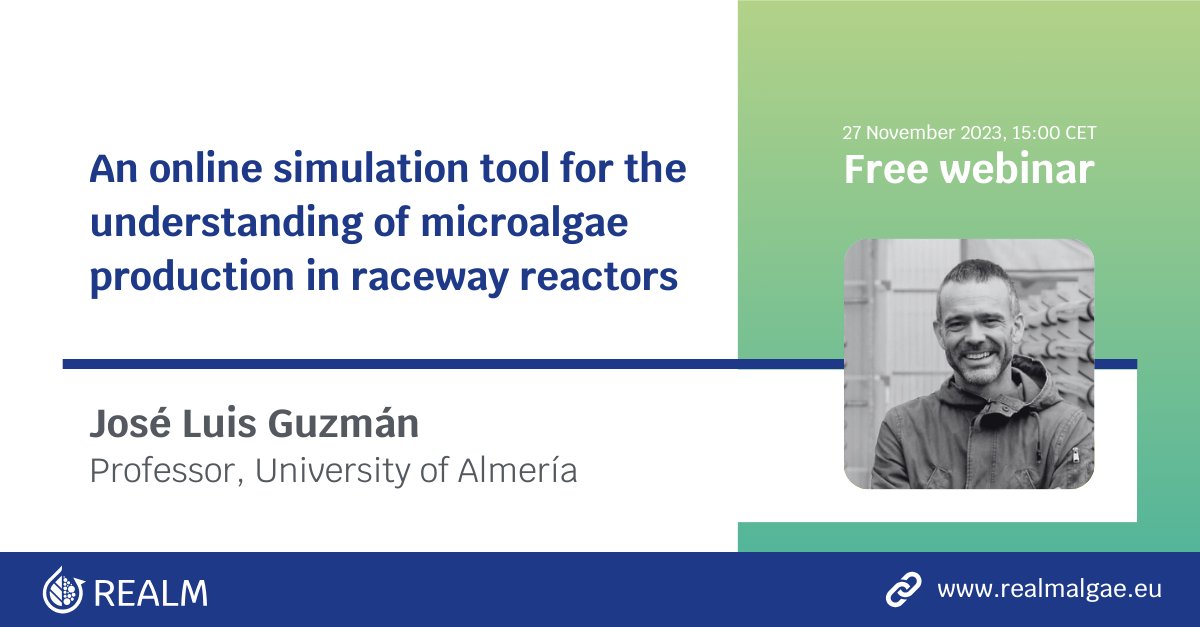 Learn about an online simulation tool that helps better understand #microalgae production in raceways. With the tool you can: - set starting parameters - evaluate the production of different strains - compare operation modes More info and registration: realmalgae.eu/free-webinar-a…