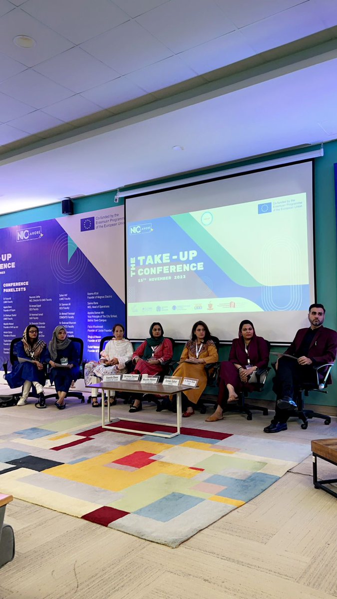 Exploring the role of higher education institutions in fostering female student entrepreneurs in our first panel discussion. Moderated by Dr. Faiza Ali, with a stellar lineup of panelists! #TAKEUPConference23