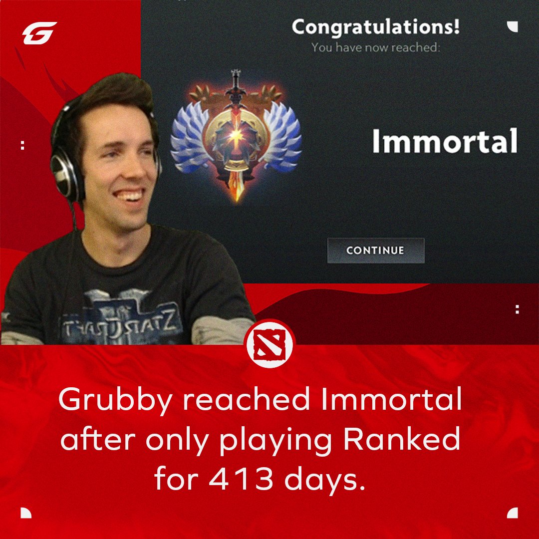 GosuGamers's tweet photo. .@followgrubby's Dota 2 Journey: From Herald to Immortal in Just Over 400 Days. 😮

#Dota2 https://t.co/0qFblOd48C