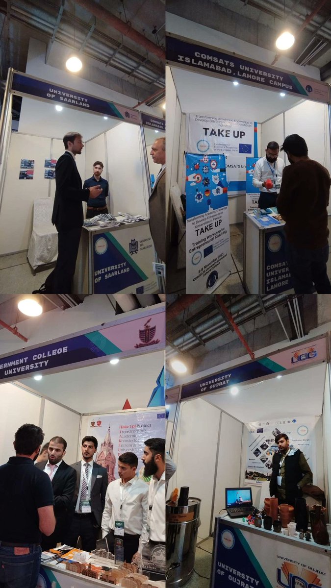 Our partners from Saarland University, University of Gujrat, Comsats University Islamabad- Lahore Campus and Government College University are representing their entrepreneurial project from their dedicated stalls. #TAKEUPConference23