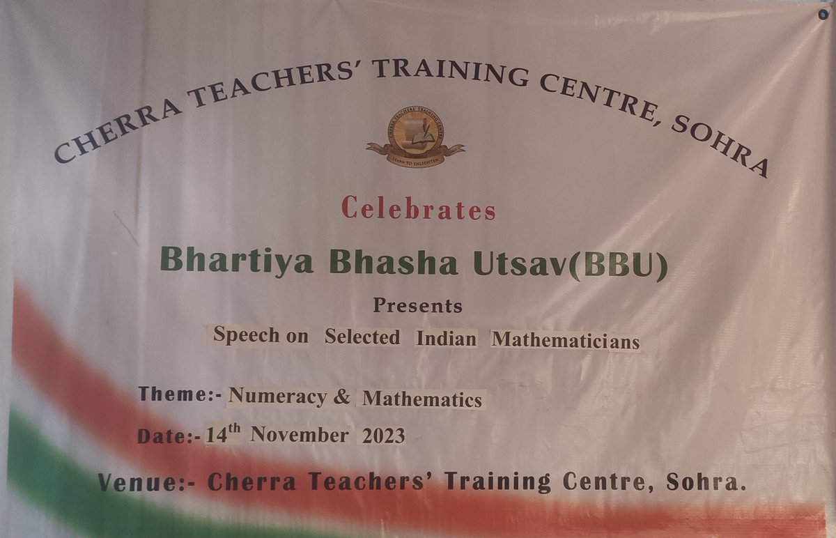 cttcsohra's tweet photo. @ncteDelhi CTTC organised a speech program on “Selected Indian Mathematician”on the 14/11/23. Program was conducted to promote language learning through the use of regional languages and technology, hosted by Ms A. Blah.4 participants from each team,Vote of thanks-Ms N. Sylliang. https://t.co/pcAlrlpKr2