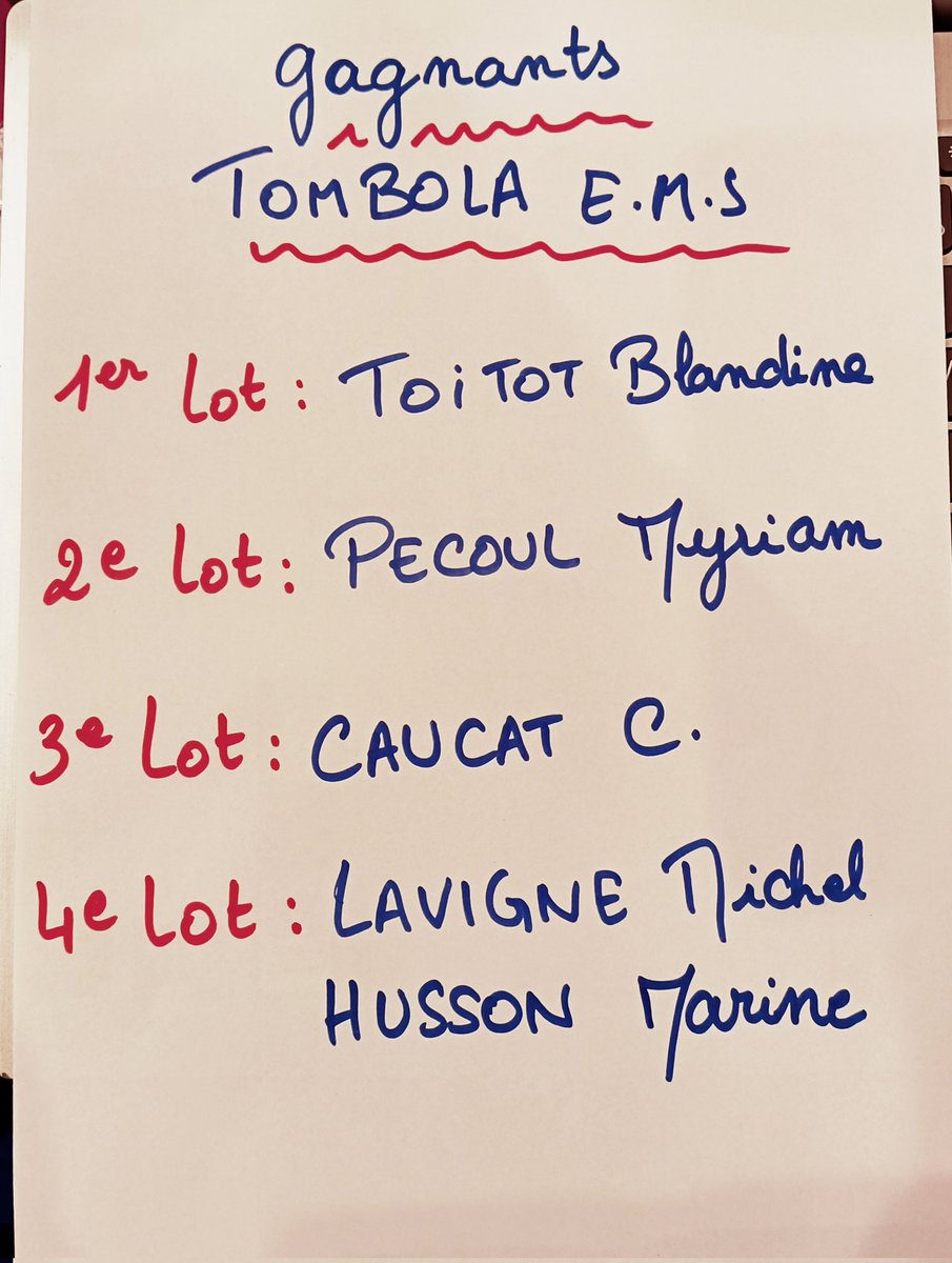 🎉 Le tirage au sort de notre tombola est tombé ! 
<a href="/AFDS_Officiel/">AFDS</a>
Venez vite chercher vos lots !
