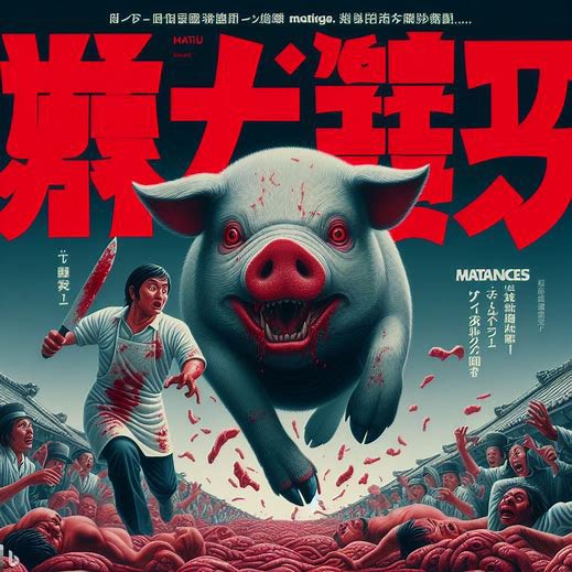 massay_sineu's tweet photo. Un 🧵 de cartells de #Matances per que pogueu decorar a  sa cotxeria.

Si vos animau podeu anar compartint els vostres. 

1er estil pelicula japonesa. https://t.co/udlvWJRxZ9