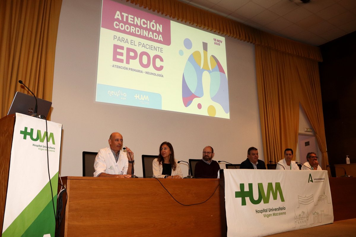 HUVMacarena's tweet photo. 👉Hoy se ha celebrado la Jornada sobre #EPOC, orientada a profesionales, organizada por @neumo_macarena. En la jornada se han tratado temas como las #Espirometrías en Centros de Salud y el aumento de mujeres con #EPOC , con mayor riesgo de exacerbación.

#diamundialepoc https://t.co/rbrJSKykWn