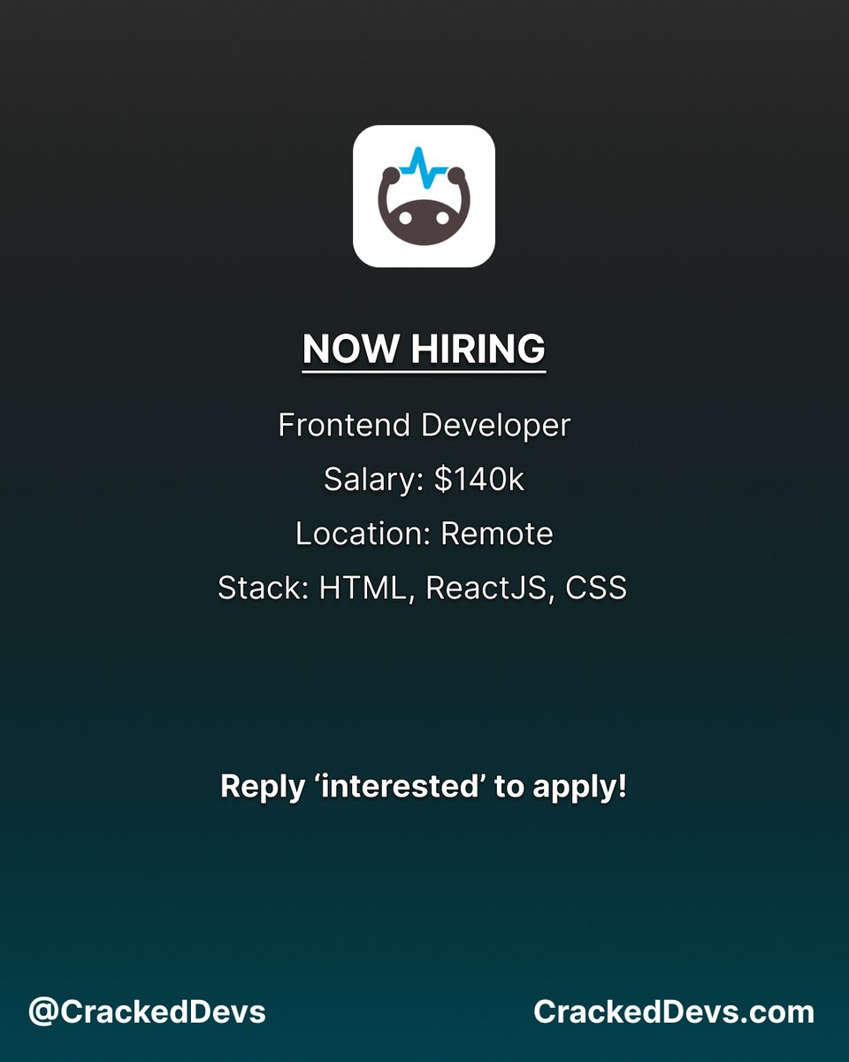 Hiring!! Front End, Remote, $140k ✨ Reply if interested