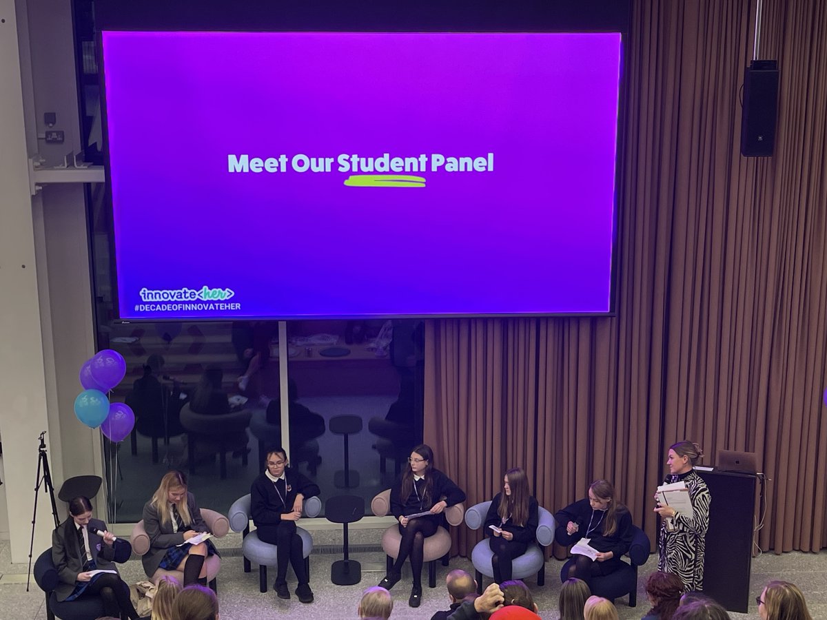 Two of our Y9 students, Maisy and Sian, were privileged to be invited on to a student panel at the recent @innovateheruk Impact Report Launch. @innovateheruk are on a mission to make the tech sector more equitable, as only 19% of the digital tech workforce in the UK is female.