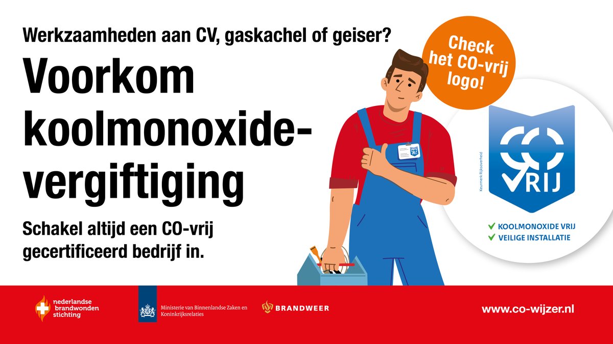 Wist je dat je alleen een CO-vrij gecertificeerd bedrijf mag inschakelen voor werkzaamheden aan jouw cv-ketel, gashaard of geiser? Lees meer op GGD Leefomgeving: bit.ly/3MKSqHE