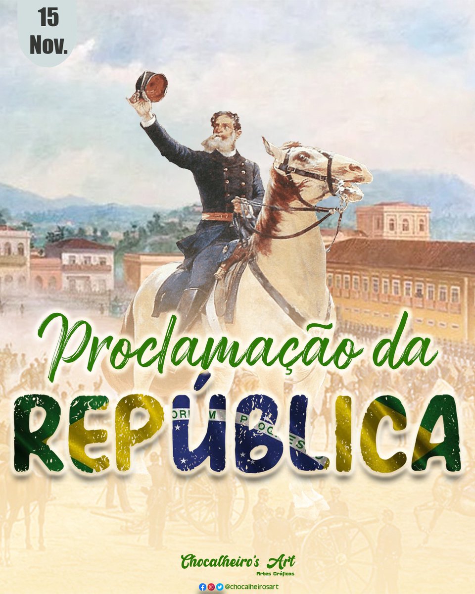 chocalheirosmd's tweet photo. SALVE 15 DE NOVEMBRO!! 💚💛💙🤍

que possamos proclamar o respeito, honestidade, fraternidade e igualdade de direitos!

#chocalheirosart #marketingdigital #proclamaçãodarepública #15denovembro https://t.co/YdLrIeYJv3