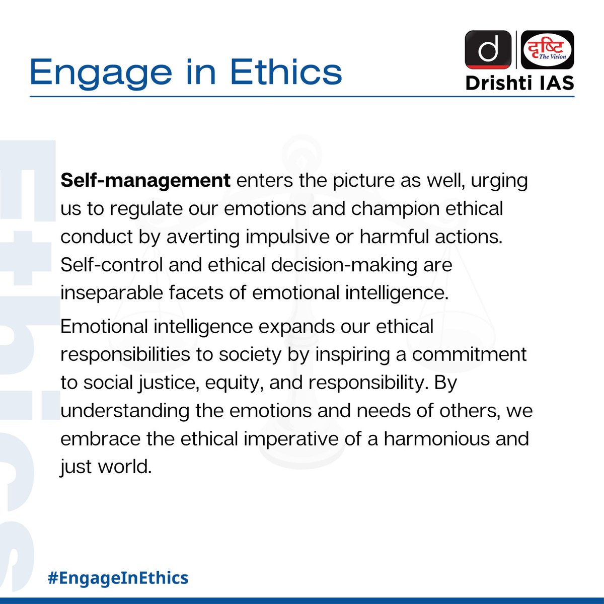 drishtiiaseng's tweet photo. Emotional Intelligence a way to nurture relationships, empathy, and self-Awareness.

#DrishtiGuideToGS #Ethics #EthicalBehavior #SelfAwareness #InterpersonalSkills #SocialJustice  #Ethical #Mentoring #Education #UPSCMotivation #DrishtiIAS #DrishtiIASEnglish https://t.co/sshICIhkIk