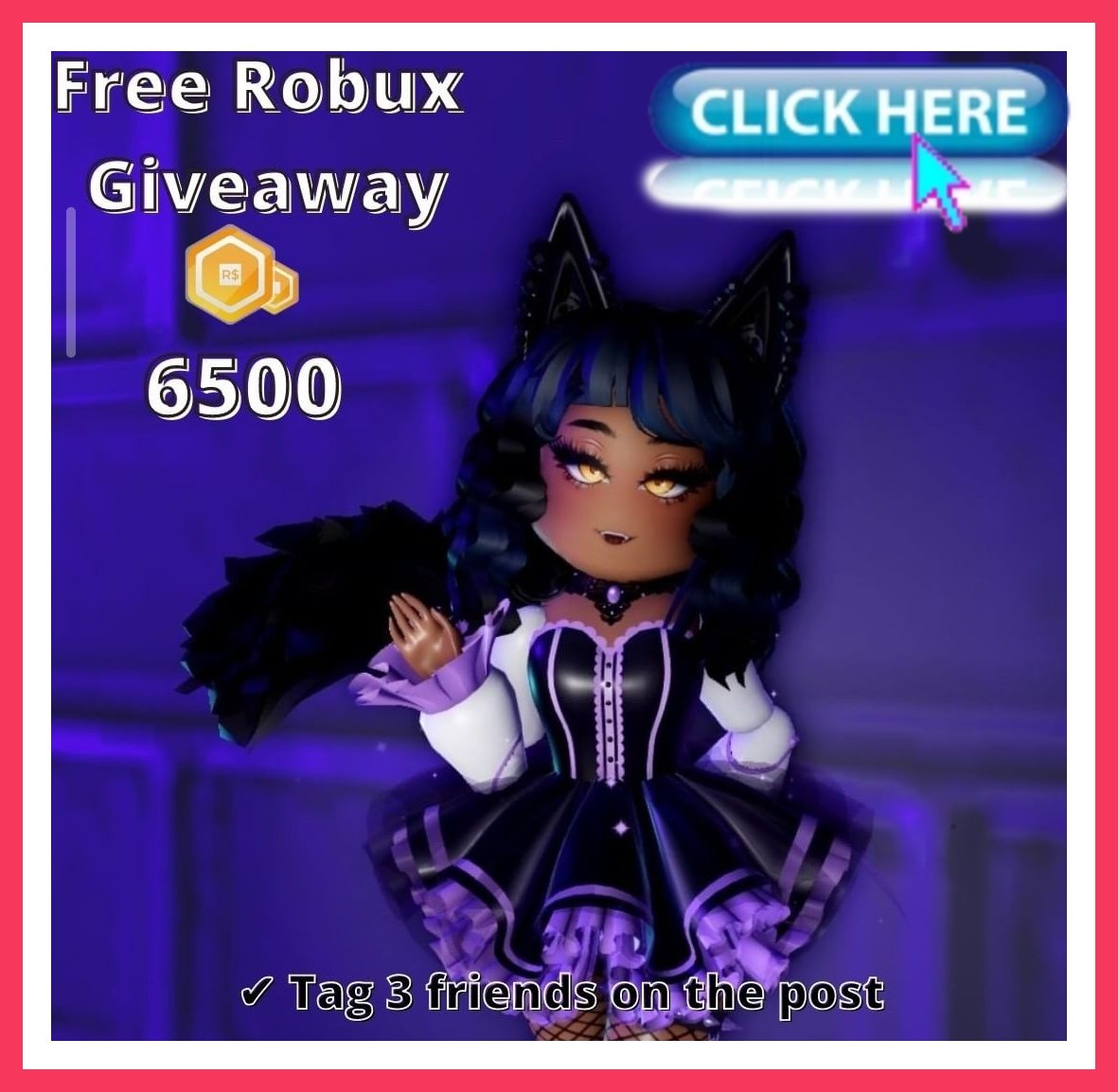 Give away now open for registration.700 Free Unlimited Robux Giveaway

FOLLOW THE STEPS BELOW
1) Follow me
2) Like 
3) Tag 3 friends 
14) Go to the Bio Link claim 
Link : bit.ly/46opXPb

#freerobux #robuxgiveaway #robux #robuxgenerator #freerobuxgenerator #freerobuxcodes