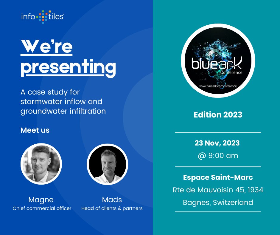 #BlueArkConference 2023 🌐💧

Our Chief Commercial Officer, Magne Eide, is set to share a compelling case study from Fully Municipality, Switzerland. 🇨🇭

🗓 23 Nov, 2023 @ 9:00 am
📍 Espace Saint-Marc, Rte de Mauvoisin 45, 1934 Bagnes, Switzerland

#WaterIngress #WaterTech