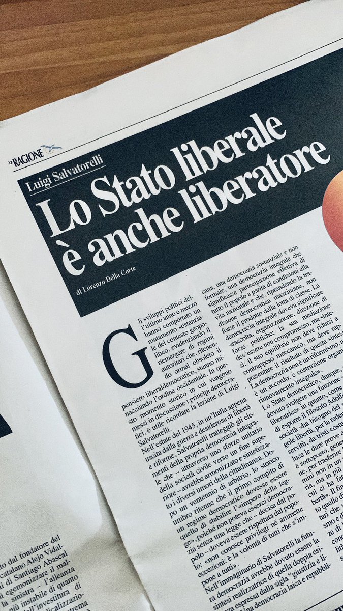 __lordc's tweet photo. 📌 Lo Stato liberale è anche liberatore 

✒️ In questo momento storico in cui vengono messi in discussione i princìpi democratici, è utile ricordare la lezione di Luigi Salvatorelli: per sentirsi liberi non solo dallo Stato, ma nello Stato.

🗞️ In terza pagina su @LaRagione_eu https://t.co/68ygtlvCRu