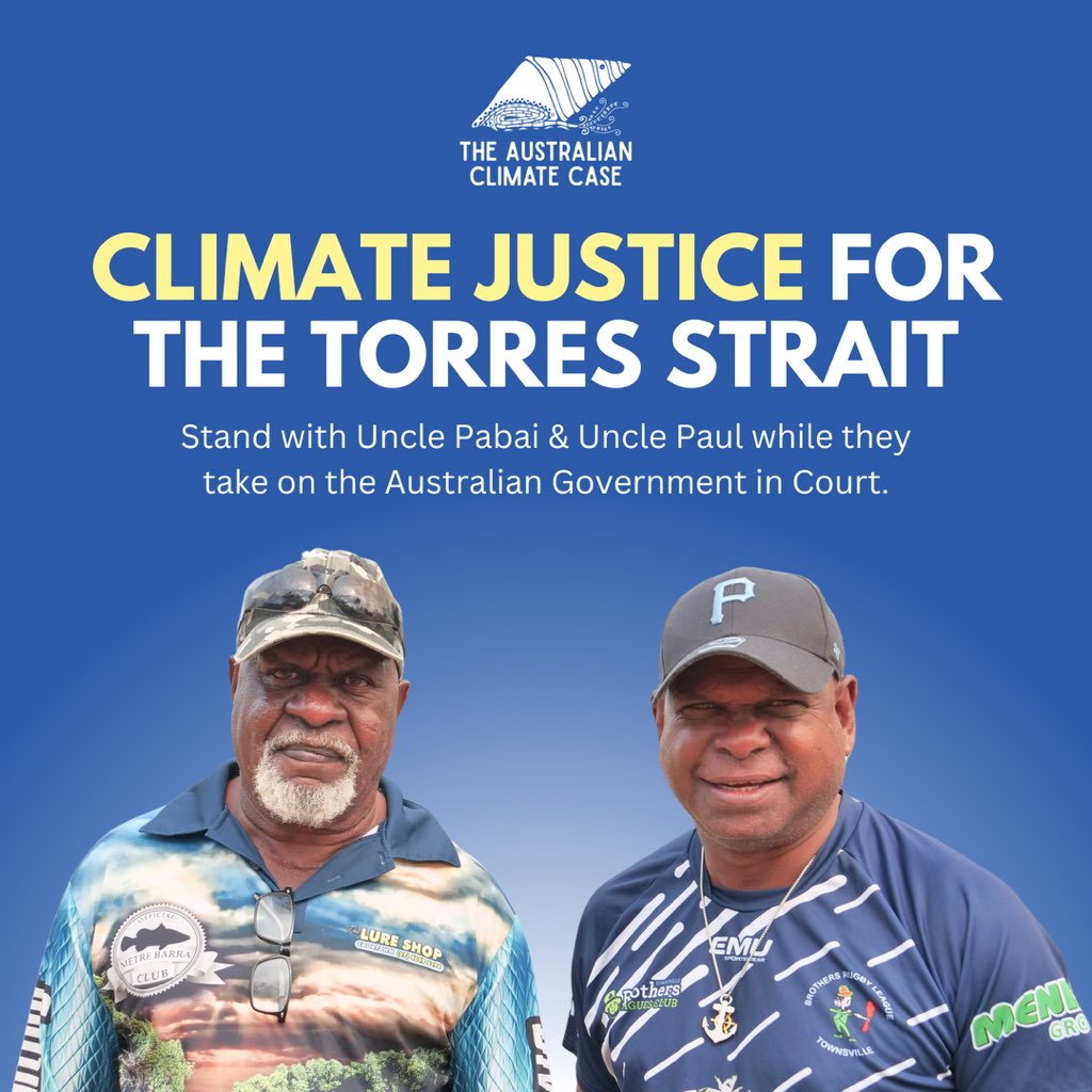 After years of denial, delay & inaction, the Aus Govt. is being forced to face the facts in expert evidence hearings for Uncle Pabai & Uncle Paul’s landmark climate case. They’re asking for a court order requiring the govt to prevent climate harm by cutting its carbon emissions