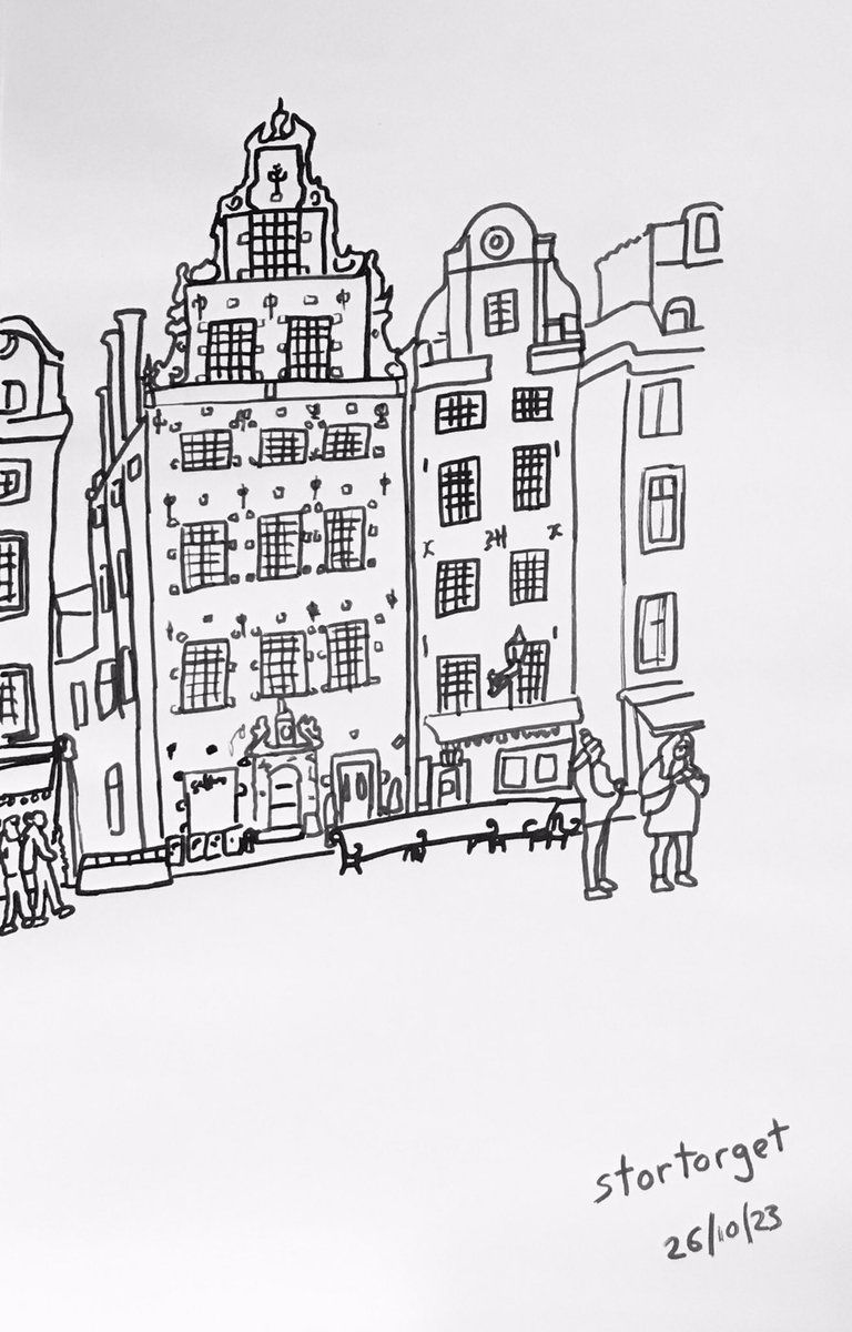 frankkiely's tweet photo. Today’s #sketch from 26/10/23 of #Landmarks & #Icons is #Stortorget #GalmaStan #Stockholm #Sweden @visitstockholm #drawing
#Acrylic #Ink #Marker #Pen on paper
More sketches
https://t.co/omuzl9NfxA https://t.co/7o1wX9CUhr
