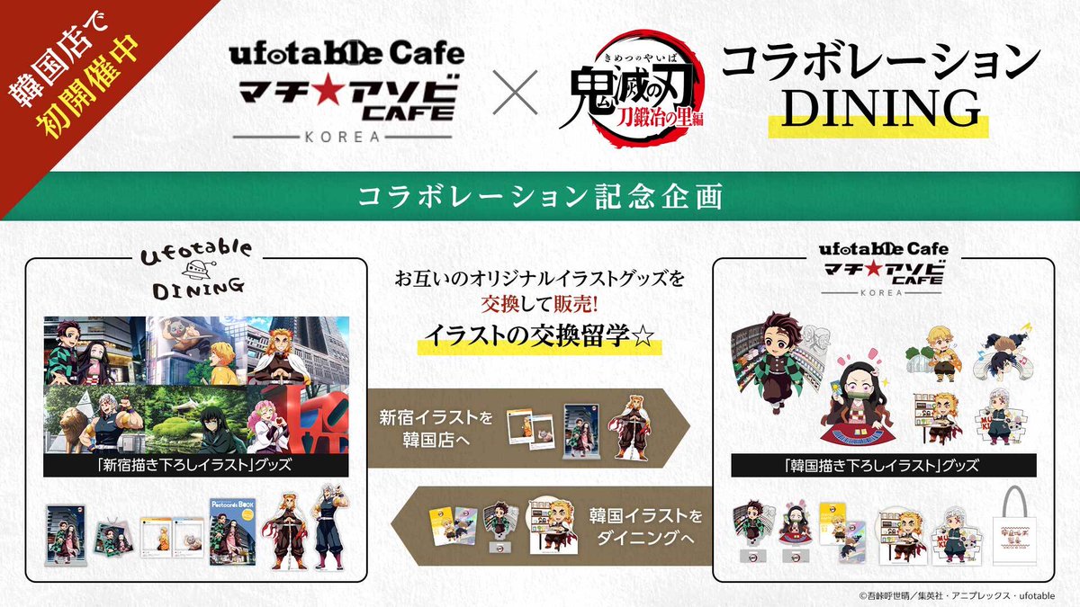 【貴重】鬼滅の刃 ufotablecafe 韓国　限定イラスト ランチョンマット