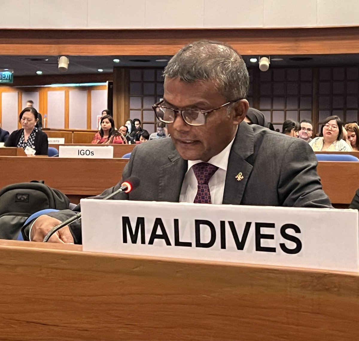 MDVinThailand's tweet image. The 7th Asian and Pacific Population Conference begins today at the UN Conference Center in #Bangkok. #Maldives delegation is led by Dr. Hussain Niyaaz, Secretary Economic Cooperation @MoFAmv and delivered the country statement this morning. #APPC7 @statsmaldives @MoHmv @MNUedu