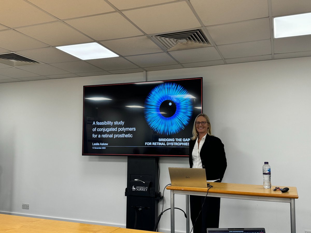 The Advanced Technology Institute (@ati_surrey) on Twitter photo A huge congratulations to our wonderful PGR, <a href="/doclaskew/">Leslie Askew</a>, for passing her PhD Viva on “Conjugated semiconductors for a retinal prosthetic” yesterday. Amazing presentation and research. All the best for your next chapter! 👏 🎉#theATI #pgr #universityofsurrey #research A huge congratulations to our wonderful PGR, <a href="/doclaskew/">Leslie Askew</a>, for passing her PhD Viva on “Conjugated semiconductors for a retinal prosthetic” yesterday. Amazing presentation and research. All the best for your next chapter! 👏 🎉#theATI #pgr #universityofsurrey #research