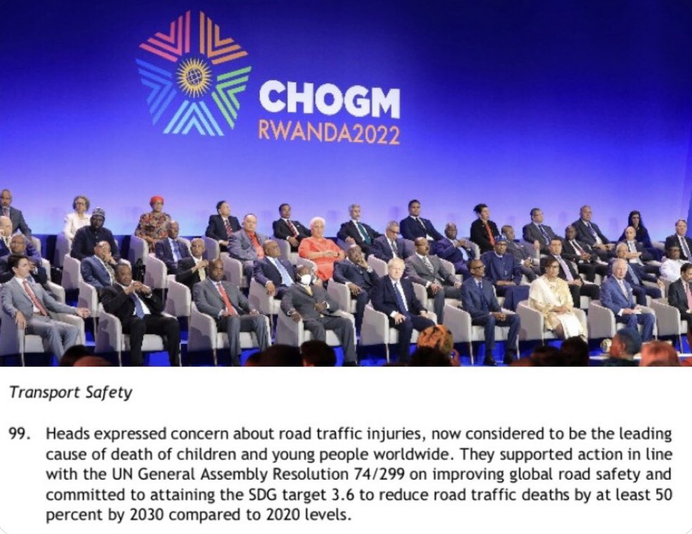 DavidDjward's tweet photo. Last year @CHOGM2022 Commonwealth Heads of Govt committed to meet UN #50by30 target to halve road deaths by 2030. Important opportunity now for Commonwealth Parliamentarians @CPA_Secretariat &amp; Local Govt @CLGF_News to include road safety in their work on health, youth &amp; @SDG2030 https://t.co/M2POJA5dtR