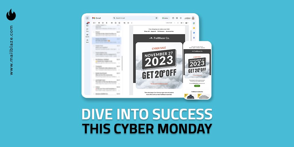 mailblaze's tweet photo. 🚀 Ready to make this Cyber Monday a success? Dive into top email marketing strategies with our latest article. Boost ROI and conquer the holiday season. Read now! 💌🎉

https://t.co/zZDkNq31SN

#CyberMonday #EmailMarketing #SuccessWithMailBlaze https://t.co/MG0M7vv3fy