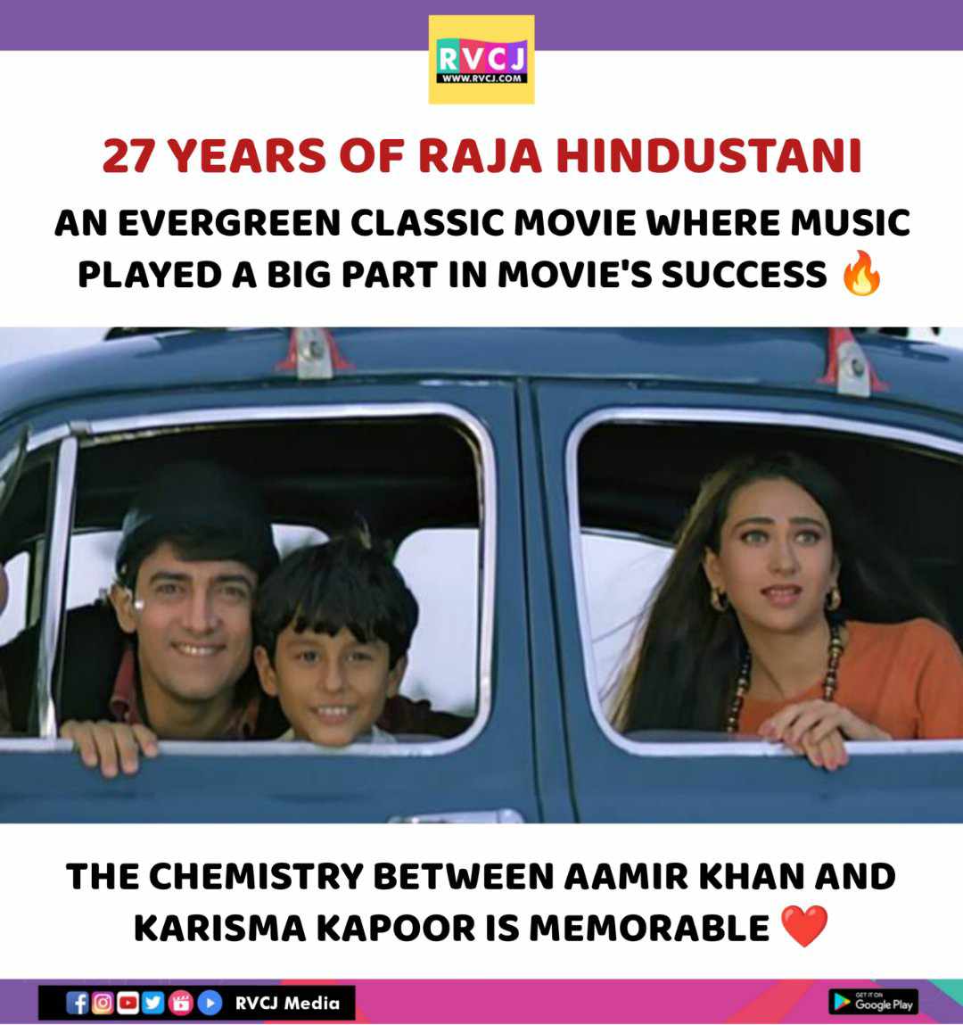 27 years of Raja Hindustani

#rajahindustani #aamirkhan #karishmakapoor #rvcjinsta #rvcjmovies