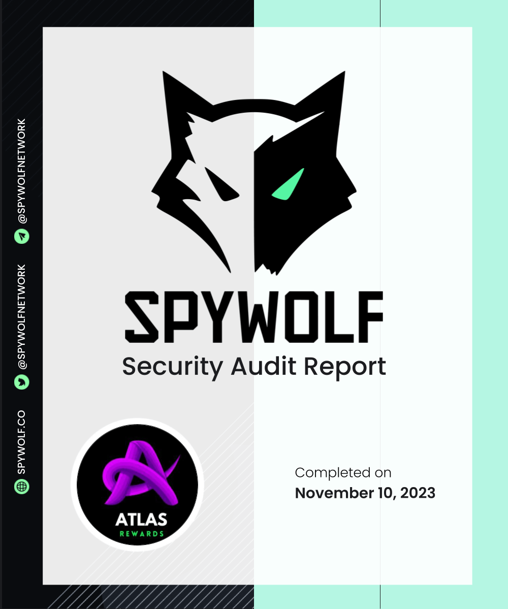 Congratulations to the Atlas Rewards (@Atlasreward) team on successfully finalizing their project audit! 📄 Audit link: github.com/SpyWolfNetwork… NFA, DYOR