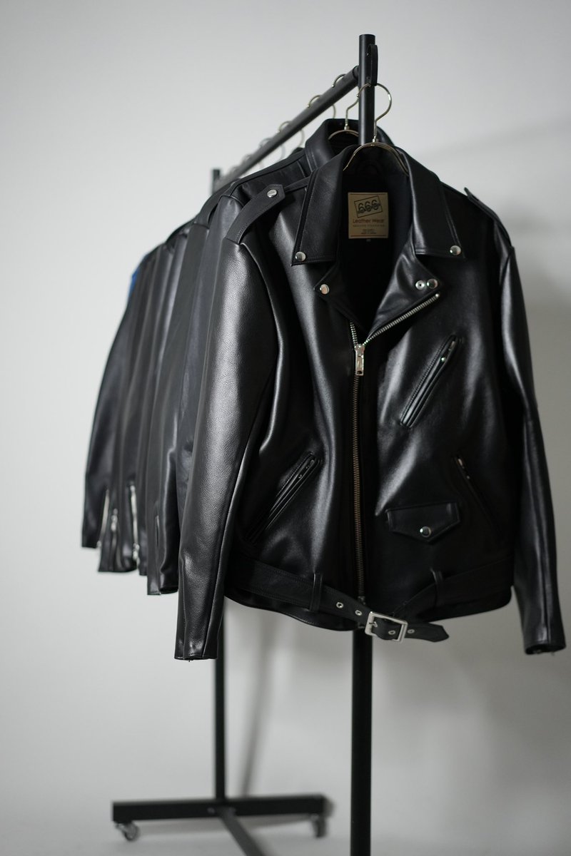 M♦Sale東名 レザートップ ライティング キャスター付き 666 LJM-1TF TIGHT FIT U.K.SIDE BELT LEATHER JACKET (タイトフィット