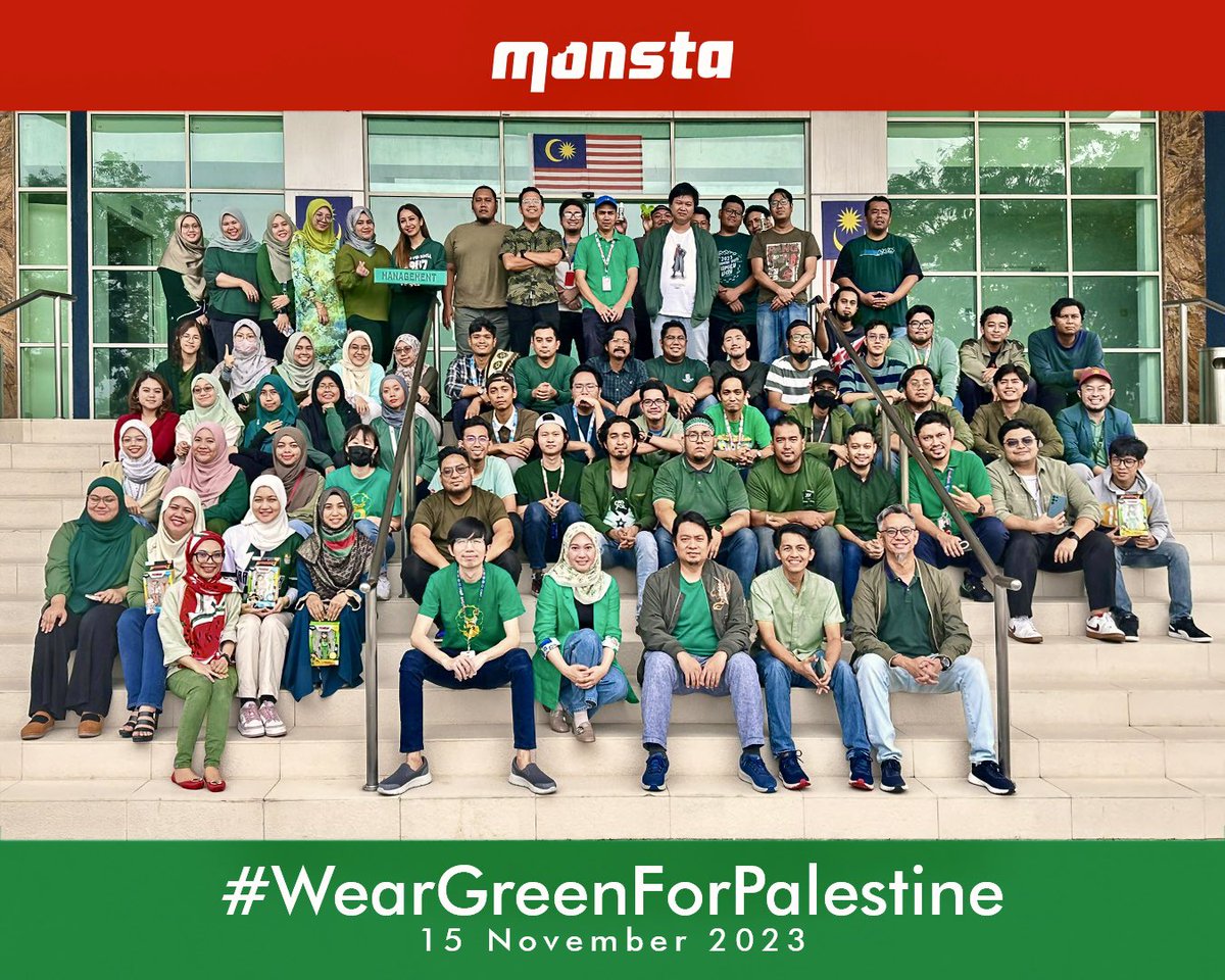 MONSTA go green 💚 #WearGreenForPalestine 🇵🇸