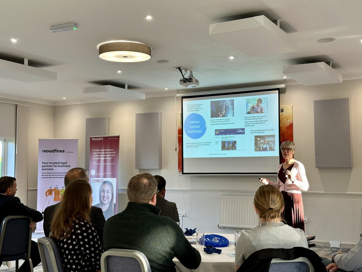 Starting my birthday with a good breakfast and learning about workplace health courtesy of Sarah James of MK Council <a href="/BedfordBrkfast/">Bedford Breakfast Club</a>