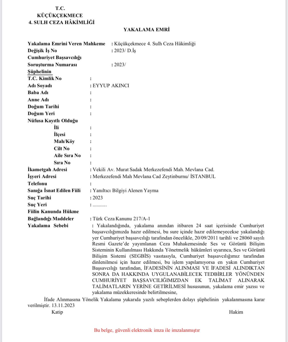 Değerli meslektaşlarım,

tanık olarak çağrıldığım dosyada tanık olarak müvekkillerimin adını veremeyeceğim, tutuklu kişilerin adını vermem halinde soruşturma akıbetinin tehlikeye gireceği ve yine savcılığın herhangi bir araştırmaya girmeden ismimi de zikrederek tarafımı suçlayıcı