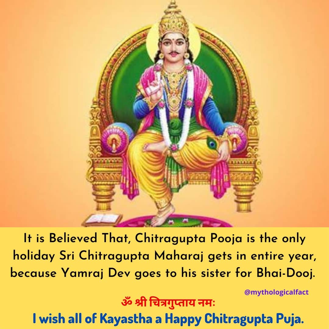 ARPIT945SRI's tweet photo. It is Believed That, Chitragupta Pooja is the only holiday Sri #Chitragupta Maharaj gets in entire year, because Yamraj Dev goes to his sister for #BhaiDooj

I wish all of #Kayastha a Happy #ChitraguptaPuja

ॐ श्री चित्रगुप्ताय नमः https://t.co/zF5fFZyKMl