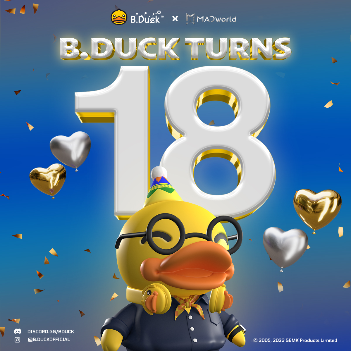 🎉Make this anniversary one to remember! Tag 3 of your B.Duck-loving friends &amp; RT this post for a chance to win limited edition B.Duck merchandise!

Include the following hashtags in your RT:
#BDuck18
#NFTArt
#NFTcommunity

Mention @BDuck_Metaverse on your Tweet.