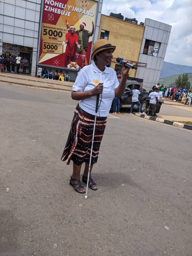 Happening now in <a href="/CityofKigali/">City of Kigali</a>: Persons with visual impairment are participating in a white cane demonstration walk/march for the celebration of the International White cane day,2023.