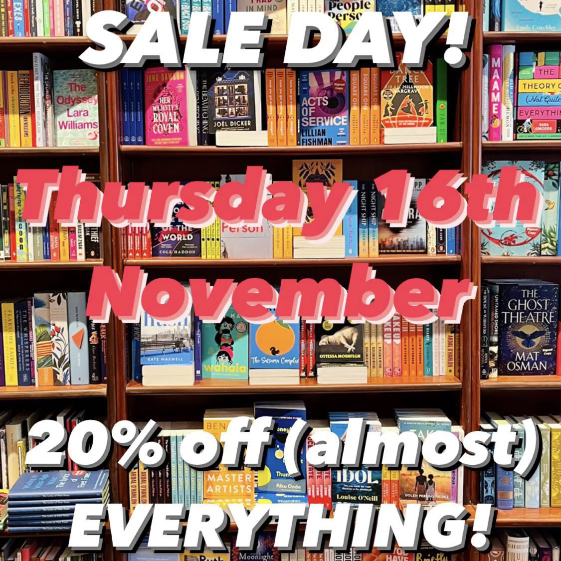 Queen’s Park Books on Salusbury Rd <a href="/QPBooks/">Queen's Park Books</a> are having a Sale Day tomorrow, Thursday 16th. 20% off everything. <a href="/ThisQueensPark/">Queen's Park Media</a> <a href="/LifeInKilburn/">Life In Kilburn</a> <a href="/KilburnHerald/">Kilburn Herald</a> <a href="/susank2/">Susan Kennedy</a> <a href="/KensalGreenRA/">Kensal Green Residents Association</a> <a href="/WillGreenRA/">Willesden Green Residents' Association</a> <a href="/Qparkres/">QPARA</a> please share.