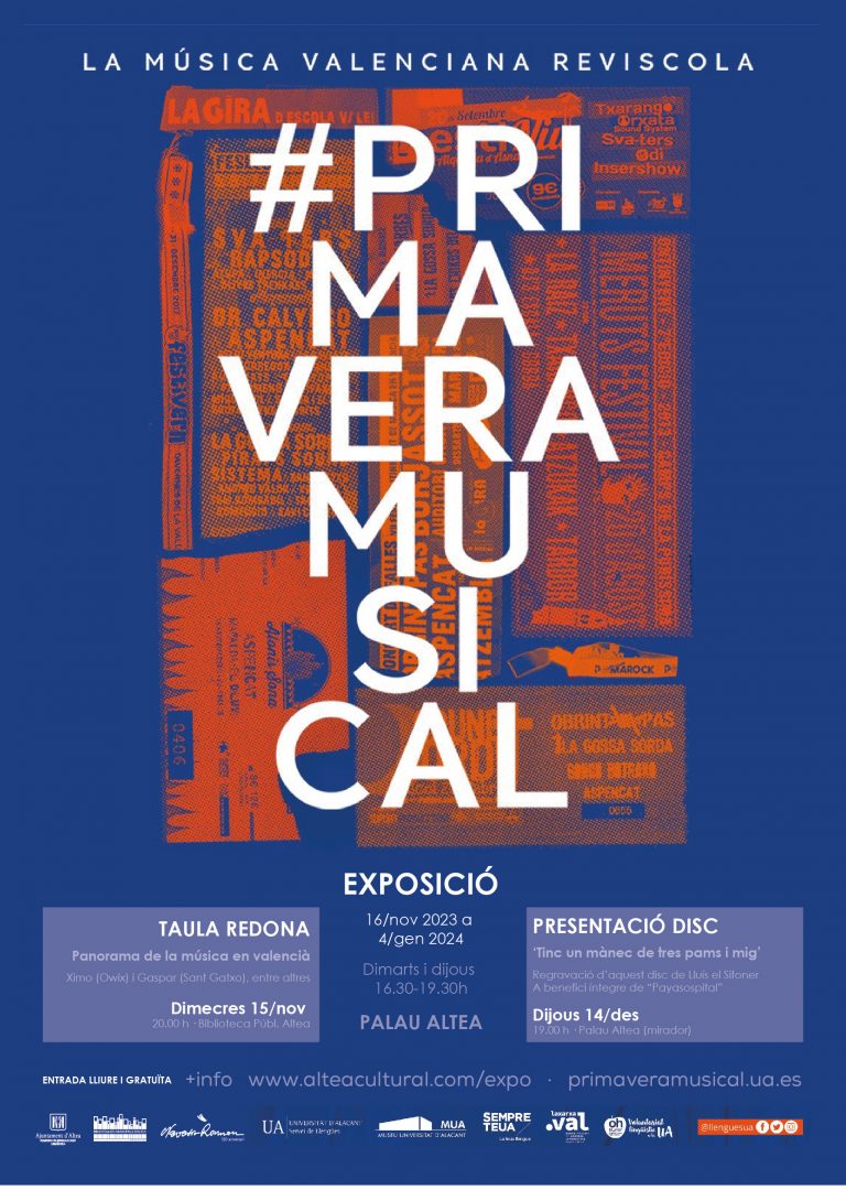 LlengüesUA (@llenguesua) on Twitter photo La #PrimaveraMusical arriba a #Altea🎶 Hui la presentem i debatrem amb alguns dels protagonistes: <a href="/XimoGuardiola/">Ximo Guardiola</a> i més membres d'#OWIX, Gaspar López, cantant de #SantGatxo, i Jaume Power, de <a href="/KomFusio/">Komfusió</a>, <a href="/morootssound/">morootssound</a>
altea.es/agenda/confere… La #PrimaveraMusical arriba a #Altea🎶 Hui la presentem i debatrem amb alguns dels protagonistes: <a href="/XimoGuardiola/">Ximo Guardiola</a> i més membres d'#OWIX, Gaspar López, cantant de #SantGatxo, i Jaume Power, de <a href="/KomFusio/">Komfusió</a>, <a href="/morootssound/">morootssound</a>
altea.es/agenda/confere…