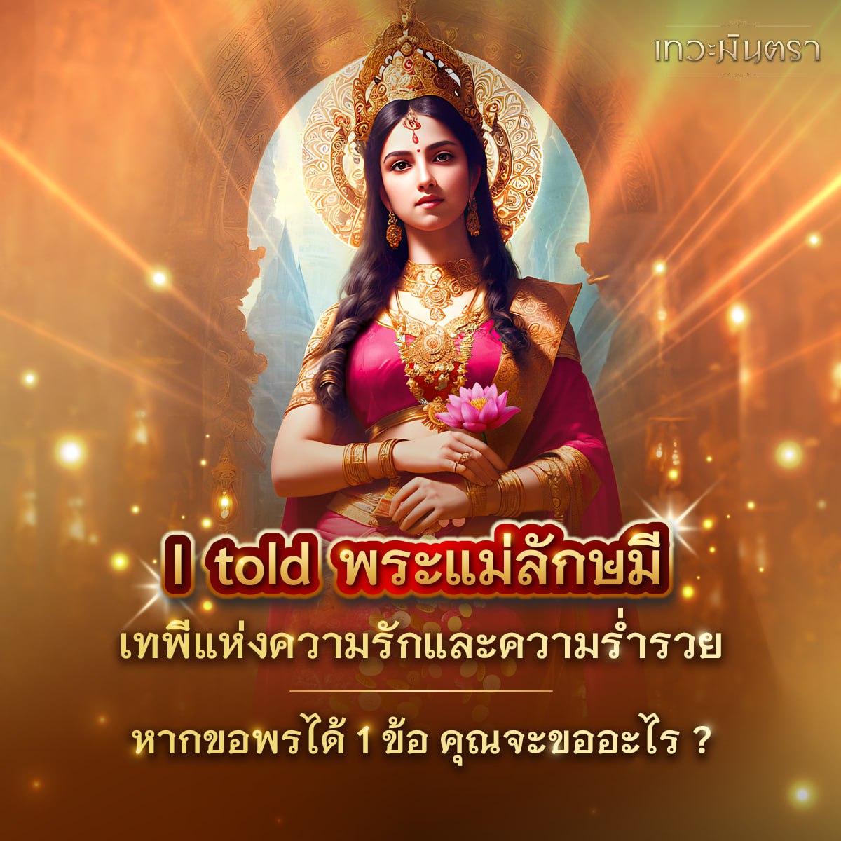 devapayakorn's tweet photo. I told พระแม่ลักษมี ขอพร 1 ข้อ คุณจะขออะไร ?

หากขอพรแล้วอย่าลืมหมั่นทำความดี ปฏิบัติดี ยึดมั่นในศีลธรรม เพื่อให้เกิดสิ่งดีงาม เป็นมงคลแห่งชีวิต

#พระแม่ลักษมี #ขอพร #สายมู

สนใจสั่งซื้อ ไพ่เทวะมันตรา พยากรณ์  https://t.co/MiQENLbnNY (มีวอลเปเปอร์มือถือเสริมดวงให้โหลดฟรีด้วยนะ) https://t.co/5S249qUQto