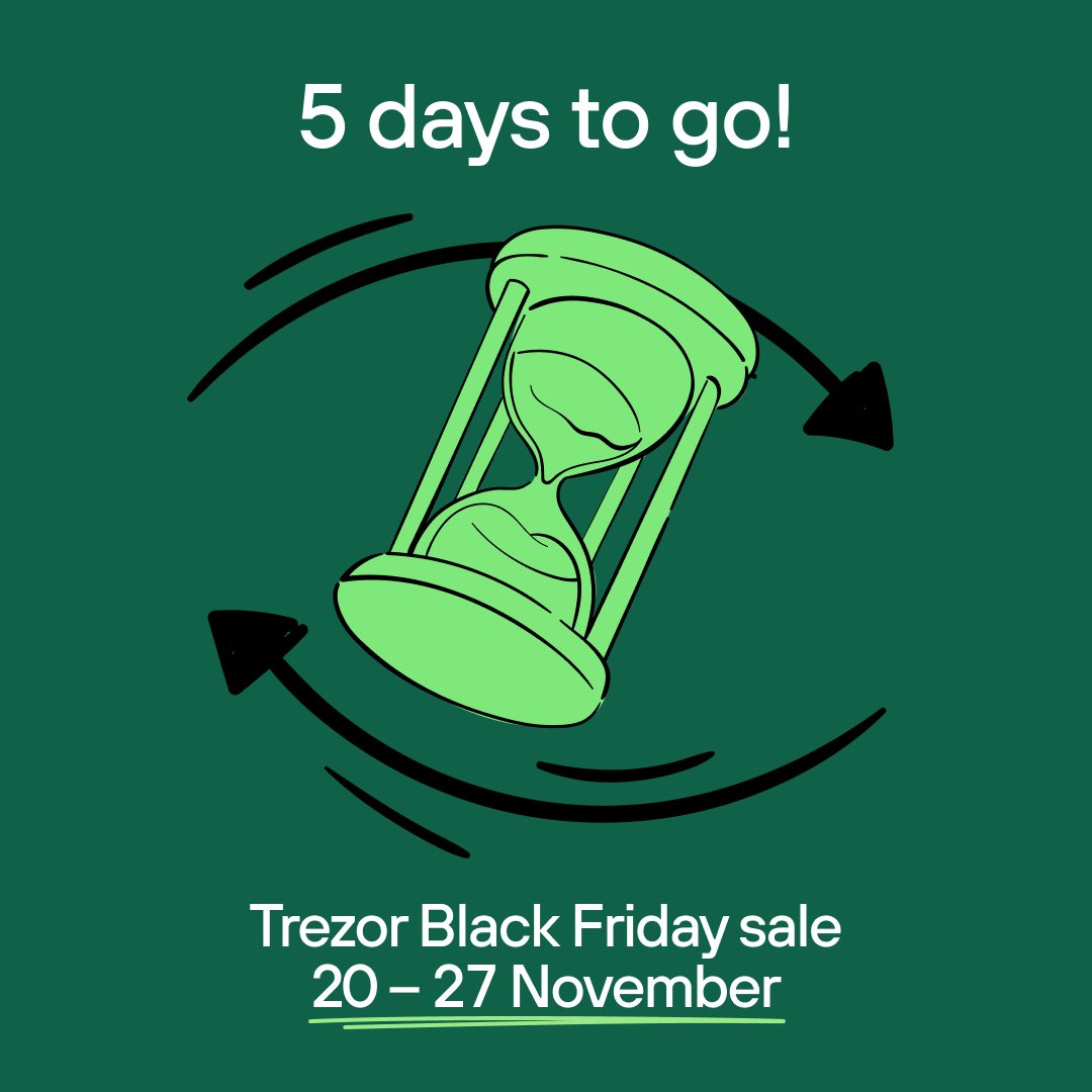 Trezor's tweet photo. Our biggest sale of the year is almost here! 🎉

Be the first to know
👉 https://t.co/1PIATx4cdO https://t.co/bzExeMRrv7