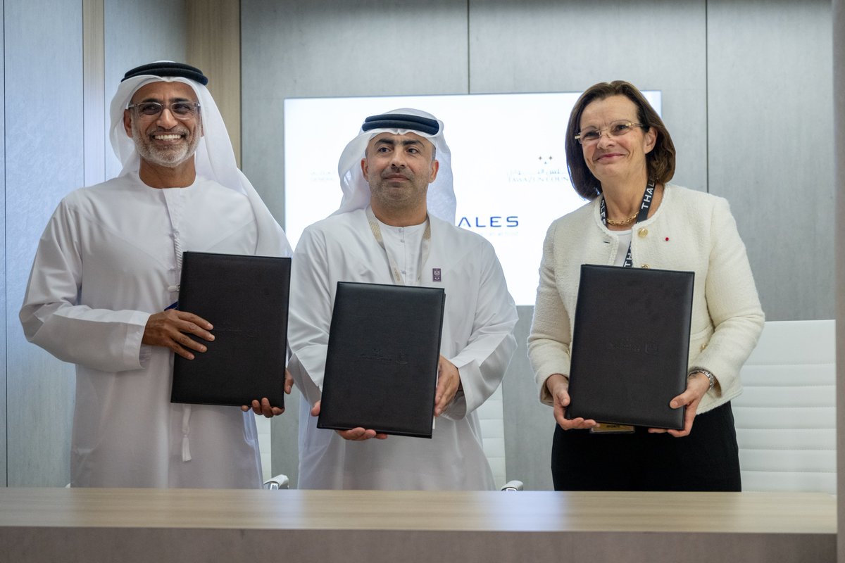 .<a href="/gcaauae/">الهيئة العامة للطيران المدني</a>, #TawazunCouncil, and <a href="/thalesgroup/">Thales Group</a> signed an MoU to establish an ATM Innovation Lab in the UAE. The MoU was signed by H.E. Saif Mohammed Al Suwaidi, DG of the GCCA, Shareef Hashim Al Hashmi, CEO of Operations at Tawazun Council, and Pascale Sourisse President and CEO of