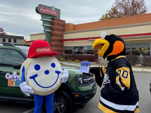 OurFordStore's tweet image. Friends are going to @EatnPark to buy #CaringforKids $2 raffle tickets! Children and families win when you support @ChildrensPgh -- and some fortunate one will receive the #BroncoSport from @OurFordStore @Thurbyjr @vdstaff58 @ShultsFord @SmailFord @iceburghNHL @smileycookie