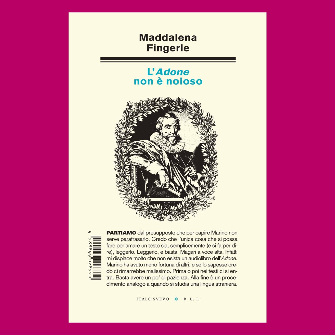 Maddalena Fingerle, L’Adone non è noioso, Italo Svevo Edizioni, Biblioteca di Letteratura Inutile. Dal 24 novembre in libreria.