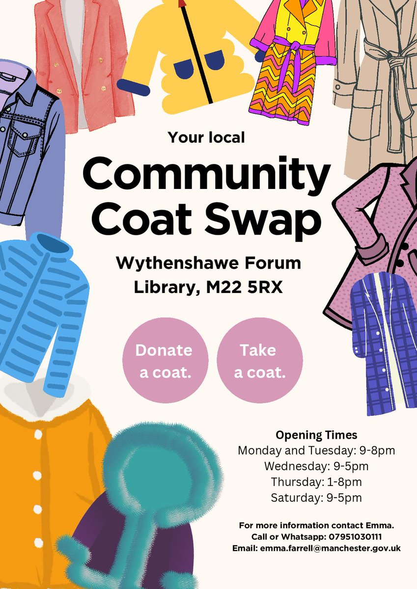 A great idea for #community to help with #costofliving.

Visit #ForumLibrary during staffed opening hours.

Read more about library services at wythenshaweforum.co.uk/library.