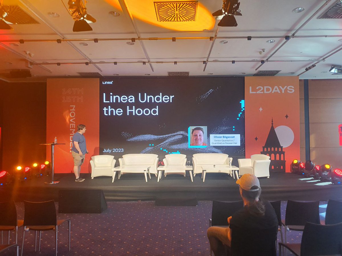Be sure to catch <a href="/zk_evm/">Olivier Bégassat</a> discussing <a href="/LineaBuild/">Linea.eth</a>'s infrastructure and their perspective on the L2 space at the Side Stage before the first coffee break!