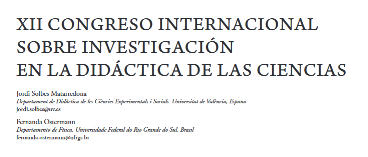 AGENDA  📅
El XII CONGRESO INTERNACIONAL SOBRE INVESTIGACIÓN EN LA DIDÁCTICA DE LAS  CIENCIAS, organizado por <a href="/ensciencias/">Revista Enseñanza de las Ciencias y Matemáticas</a>, se celebrará en Valencia  (España), del 2 al 5 de septiembre de 2025👉🏽ensciencias.uab.cat/article/view/v…