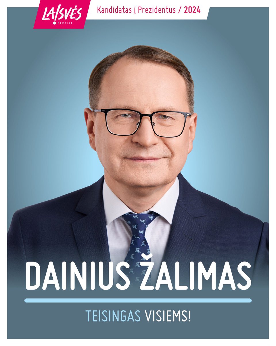 Exciting news as <a href="/laisvespartija/">Laisvės partija</a>  marks the beginning of the #DainiusŽalimas campaign, and I couldn't be happier. We have a liberal, courageous, wise, and fair candidate for the upcoming 🇱🇹Presidential elections! Let's look forward to positive &amp; progressive leadership!