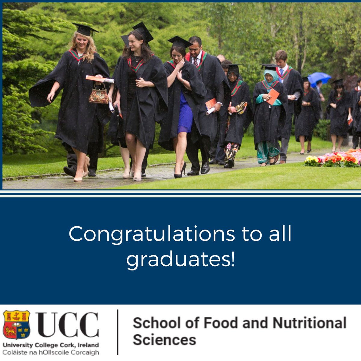 A huge congratulations to the graduates from the School of Food and Nutritional Sciences on their conferring this morning!