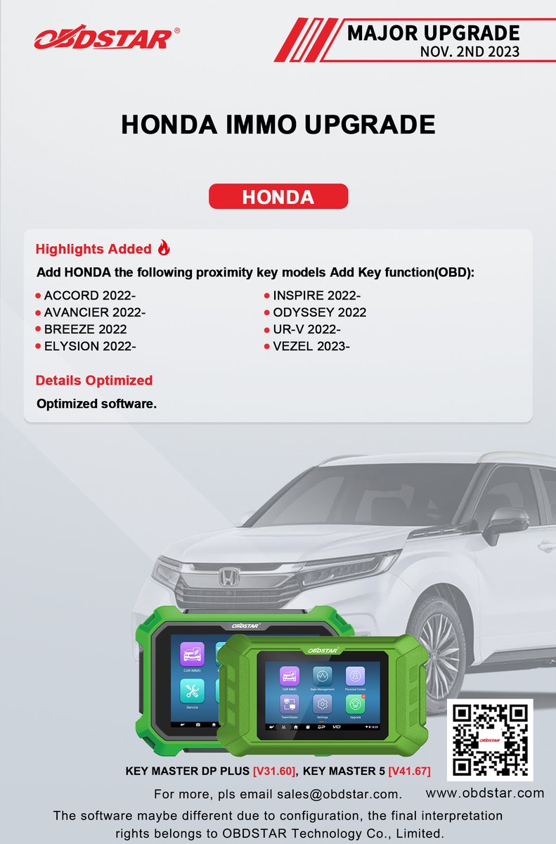 ObdstarTec's tweet photo. #OBDSTAR #AUTOMOBILE #MajorUpgrade
HONDA IMMO UPGRADE
CHRYSLER IMMO UPGRADE【V43.60】

#immo #auto #locksmith #maintenance #repair #KeyMasterDPPlus #keymaster5 #HONDA #CHRYSLER https://t.co/e8sTlZRLPB