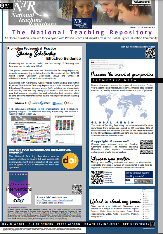 suebecks's tweet photo. Fantastic poster summarising the National Teaching Repository @NTRepository and how you can evidence the impact of SoTL  https://t.co/U5ZAw0tEis https://t.co/TObGqlEANe