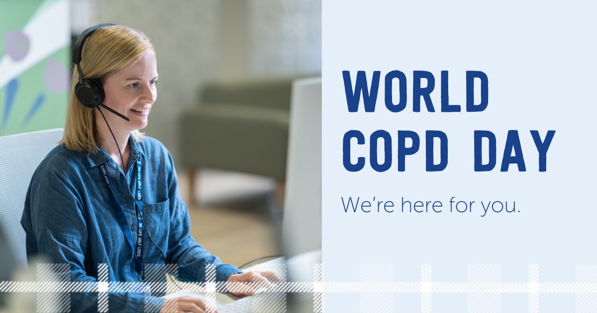Today is #WorldCOPDDay

If you’re living with #COPD we’re here to help you manage your condition and live your life to the full.💛

Here are a few ways we can support you 👇