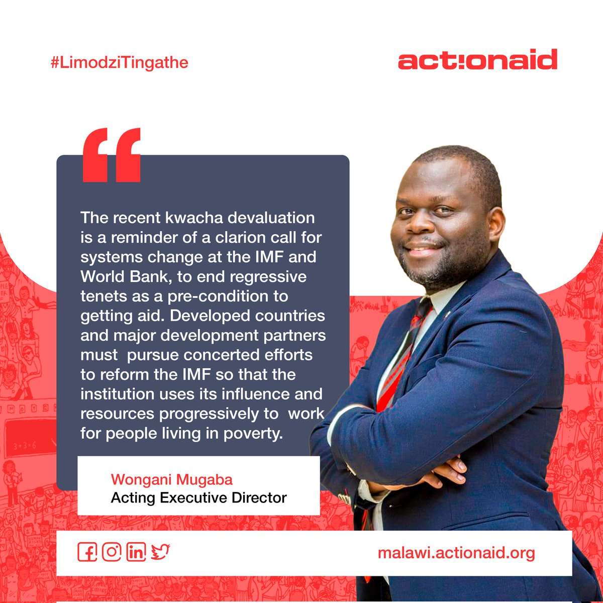 “The recent devaluation is a reminder of a clarion call for systems change at the IMF and World Bank, to end regressive tenets as a pre-condition to getting  aid" #EndAusterity 
<a href="/FEAM_Malawi/">Feminist Macro-Economics Alliance - Malawi</a>
<a href="/ActionAid/">ActionAid</a>
<a href="/IMFNews/">IMF</a> <a href="/WorldBank/">World Bank</a>
